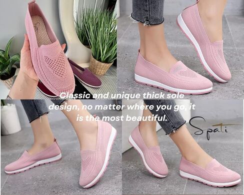 Women's Knitting Flat Shoes Walking Shoes Comfort Loafers Breathable Mesh Female Round Toe Black, Pink, Purple, Red in Kuwait