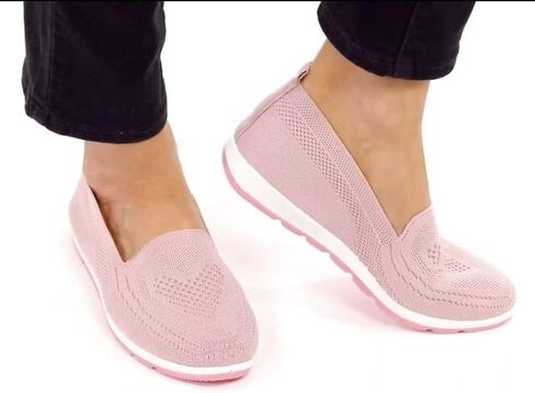 Women's Knitting Flat Shoes Walking Shoes Comfort Loafers Breathable Mesh Female Round Toe Black, Pink, Purple, Red in Kuwait