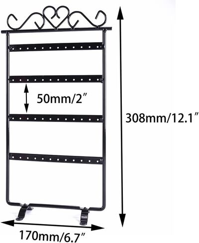 منظم أقراط kaileyouxiangongsi، حامل مسمار للأذن مكون من 4 طبقات و48 فتحة، أقراط مثالية، منظم مجوهرات للقلائد والأساور (أبيض) in Kuwait