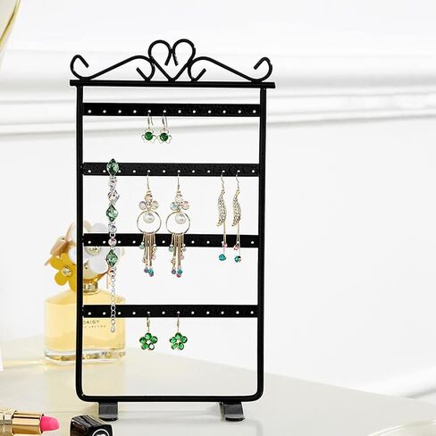 منظم أقراط kaileyouxiangongsi، حامل مسمار للأذن مكون من 4 طبقات و48 فتحة، أقراط مثالية، منظم مجوهرات للقلائد والأساور (أبيض) in Kuwait