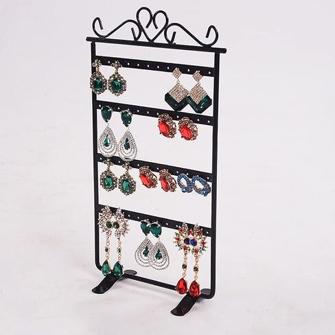 منظم أقراط kaileyouxiangongsi، حامل مسمار للأذن مكون من 4 طبقات و48 فتحة، أقراط مثالية، منظم مجوهرات للقلائد والأساور (أبيض) in Kuwait