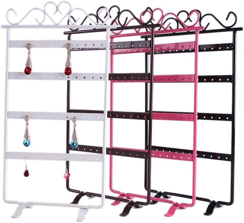 منظم أقراط kaileyouxiangongsi، حامل مسمار للأذن مكون من 4 طبقات و48 فتحة، أقراط مثالية، منظم مجوهرات للقلائد والأساور (أبيض) in Kuwait