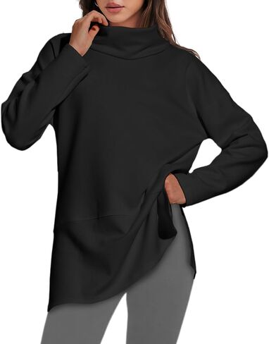 Chipany Women Casual Mock Neck Drawstring Long Sleeve Sweatshirt Air Essentials Pullover Top in Kuwait