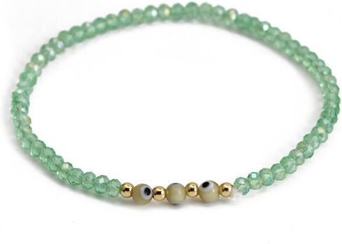 DATOA Evil Eye Rhinestone Crystal Bead Bracelet Handmade Beaded Stretch Bracelet Beach Jewelry in Saudi Arabia