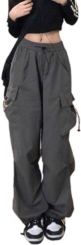 BXCNCKD Women's Retro Pocket Cargo Pants Multi Pocket Casual Trousers Wide Leg Cargo Pants Gothic Street Slacks in Saudi Arabia