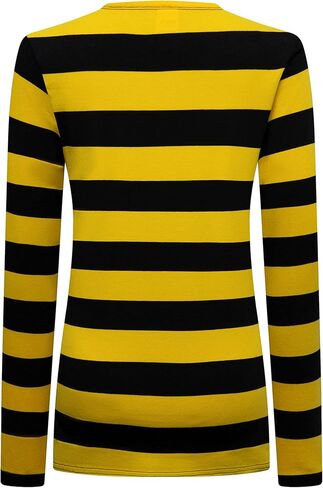 Formeet17 Women’s Long Sleeve Striped T-Shirt Stretchy Comfy Scoop Neck Shirt in Kuwait