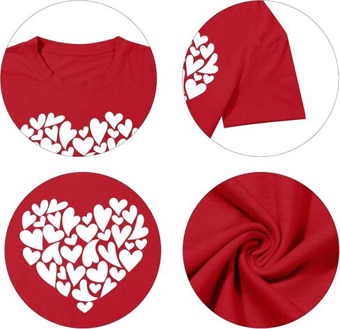 تي شيرت Love You للسيدات مطبوع عليه Love Valentine Day تي شيرت بأكمام قصيرة ورسومات قلب الحب in Saudi Arabia