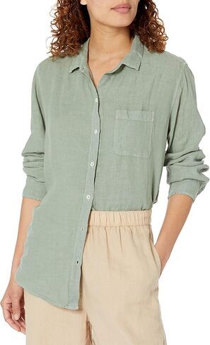 Velvet by Graham & Spencer Women's Mulholland Woven Linen Button Up Shirt in Saudi Arabia