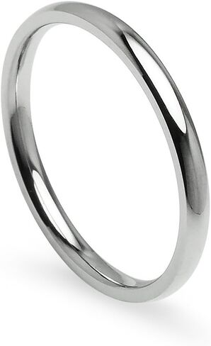 SILVERLINE JEWELRY 2mm Stainless Steel Prime Comfort Fit Unisex Wedding Band Ring, Sizes 5-13 w/Gift Pouch in Kuwait