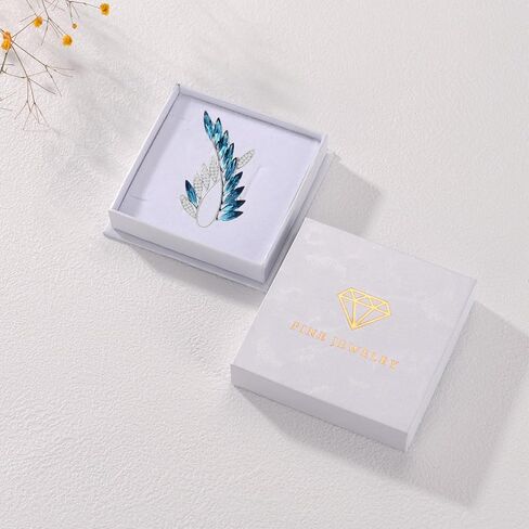 UNVAK ورقة بروش للنساء الفتيات حجر الراين ورقة بروش دبوس كريستال نمساوي ورقة طية صدر السترة دبوس الزفاف عيد ميلاد التخرج مجوهرات هدايا الملابس التبعي لأمي زوجة in Kuwait