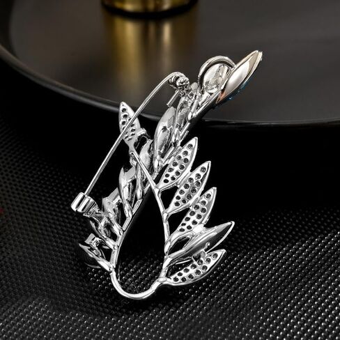 UNVAK ورقة بروش للنساء الفتيات حجر الراين ورقة بروش دبوس كريستال نمساوي ورقة طية صدر السترة دبوس الزفاف عيد ميلاد التخرج مجوهرات هدايا الملابس التبعي لأمي زوجة in Kuwait