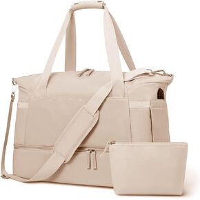 خدمة 3MG - حقيبة عطلة نهاية الأسبوع للنساء، حقيبة سفر أنيقة من النايلون المقاوم للماء مع حقيبة أدوات الزينة in Kuwait