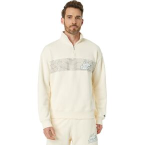 Lacoste Men's Loose Fit High-Neck Quarter Zip Sweatshirt with Front Tennis Net Graphic in Saudi Arabia