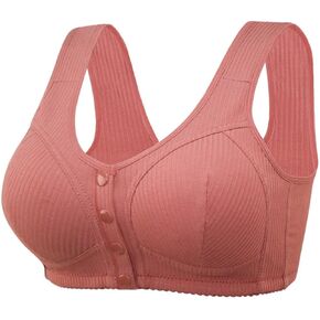 Daisy Bra for Seniors Front Button Closure Bras Older Women No Underwire Comfort Front Closing Bra