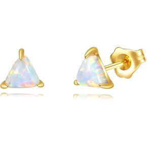 أقراط KECHO 14K ذهبية أوبال مثلثة من الذهب الصلب أوبال أقراط مجوهرات هدايا للنساء والفتيات in Kuwait