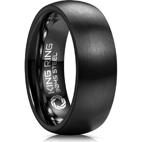 King Ring 8mm Domed Basic Ring – Super Polished Matt Finish Ring for Men & Women, Mens Wedding Band – Designed in USA in Kuwait