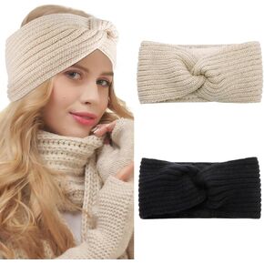 عصابات رأس شتوية من شاناكو للنساء، عصابة رأس لتدفئة الأذن للنساء، عصابة رأس شتوية متماسكة، عصابات رأس سميكة للنساء، أغطية رأس دافئة غامضة، أغطية الأذن، إكسسوارات الشتاء للنساء والفتيات، أسود كاكي in Kuwait