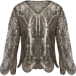 BABEYOND 1920s Sequin Shawl Wraps Gatsby Beaded Evening Cape Bridal Bolero Shrug in Kuwait