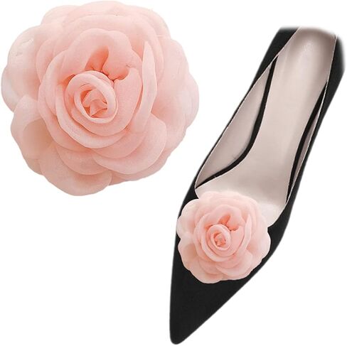 2 Pcs Lace Rose Shoe Buckles Fabric Flower Shoe Clips Detachable Pumps High Heel Flats Decorations Accessories Charms in Saudi Arabia