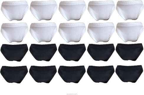 مجموعة ملابس Eledoll العصرية لملابس الدمية الأنيقة مقاس 12 بوصة، ملابس داخلية سوداء/بيضاء، 20 قطعة in Kuwait