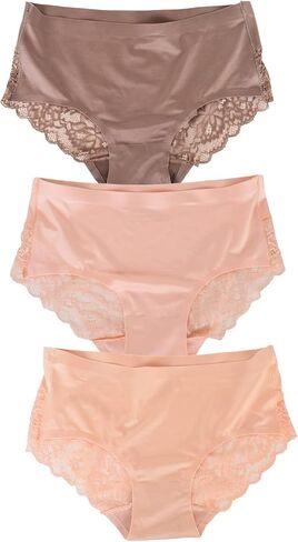 ملابس داخلية نسائية من Bolivelan مصنوعة من الدانتيل بدون خياطة حريرية متوسطة الارتفاع in Kuwait