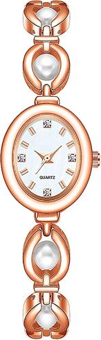 ADSBIAOYE Elegant Pearl Women's Dress Watch Fashion Oval dial Watch Gift Women's Watch Waterproof Watch in Saudi Arabia