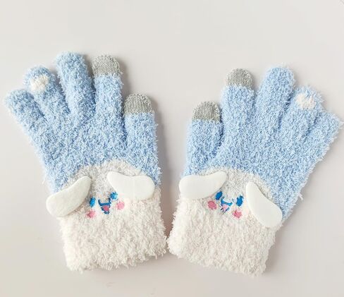 قفازات شتوية لطيفة من كويسويم بتصميم انيمي لطيف لشاشات اللمس، قفازات كاواي دافئة وناعمة ومرنة للنساء والفتيات in Kuwait