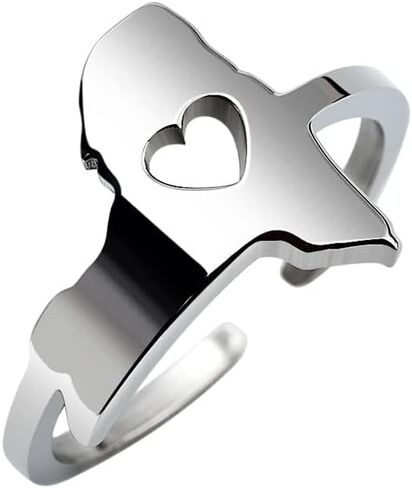 خاتم خريطة الدولة من أنكيابي، مصنوع من الفولاذ المقاوم للصدأ قابل للتعديل، خاتم خريطة الدولة، أفضل صديق هدية تذكارية للسفر، هدية الدولة المنزلية in Kuwait