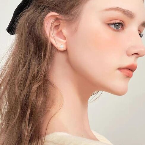 أقراط KECHO 14K ذهبية أوبال مثلثة من الذهب الصلب أوبال أقراط مجوهرات هدايا للنساء والفتيات in Kuwait