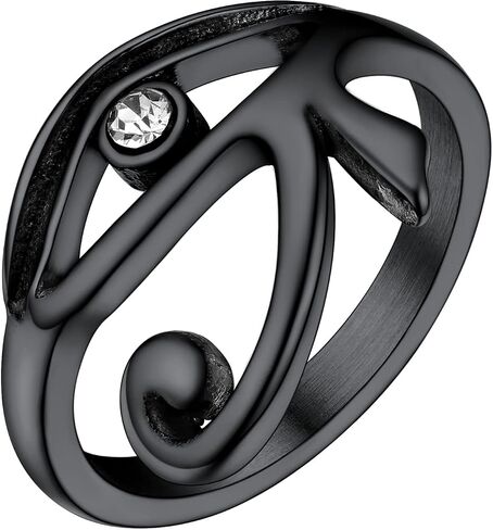 PROSTEEL Vintage Eye Of Horus Rings, Gold Plated/Black Stainless Steel Ankh Ring, Ancient Egyptians Symbol Amulet Protection Jewelry, 7-#14, Come Gift Box in Saudi Arabia
