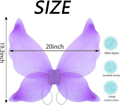 أجنحة الجنية للبالغين، أجنحة الفراشة للفتيات، أجنحة الملاك، زي الجنية للنساء في عيد الميلاد والهالوين مناسب للحفلات in Kuwait