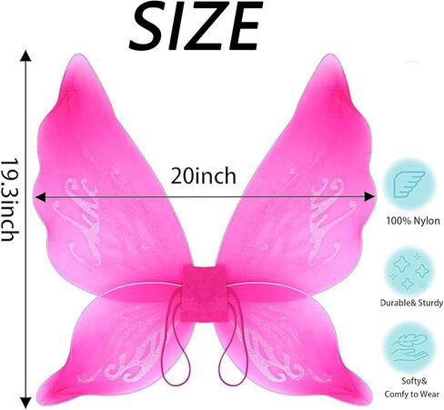 أجنحة الجنية للبالغين، أجنحة الفراشة للفتيات، أجنحة الملاك، زي الجنية للنساء في عيد الميلاد والهالوين مناسب للحفلات in Kuwait