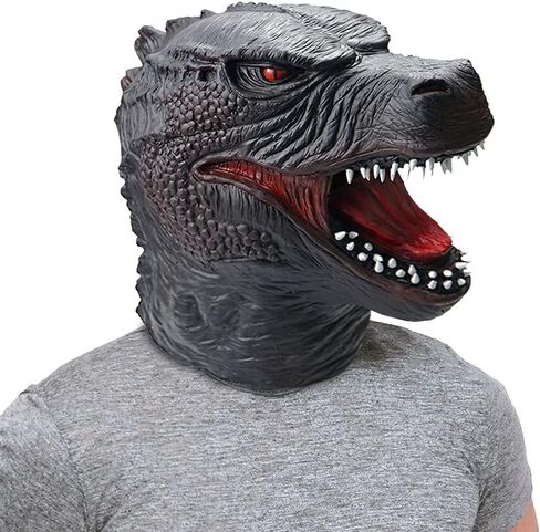 ريني تشو قناع الديناصور للرجال من نوبلتي، زي تنكري للهالوين من اللاتكس رابتور على شكل رأس حيوان جوراسي in Kuwait