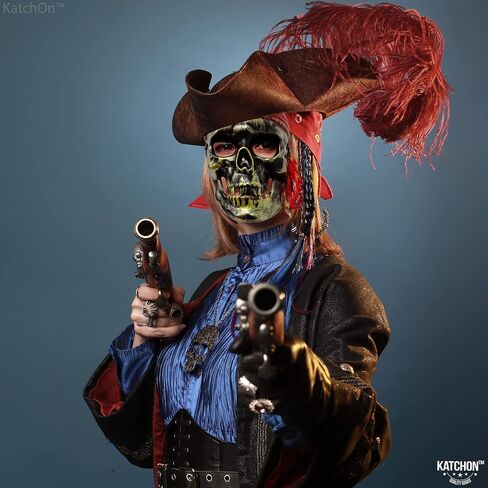 KatchOn, Halloween Pirate Skeleton Mask - Realistic Pirate Mask | Pirate Skull Mask, Pirate Accessories For Men | Pirate Mask for Kids | Pirate Masks for Halloween Party | Halloween Mask for Adults in Saudi Arabia