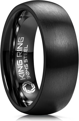 King Ring 8mm Domed Basic Ring – Super Polished Matt Finish Ring for Men & Women, Mens Wedding Band – Designed in USA in Kuwait