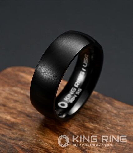 King Ring 8mm Domed Basic Ring – Super Polished Matt Finish Ring for Men & Women, Mens Wedding Band – Designed in USA in Kuwait