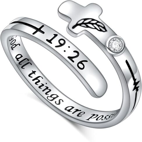 Ladytree Feather Angel Wings Adjustable Memorial Dainty Sterling Silver Open Thumb Ring for Women Men Loss of Mom Dad Daughter Loved Ones Mother's Day Sympathy Memory Jewelry Gifts in Kuwait