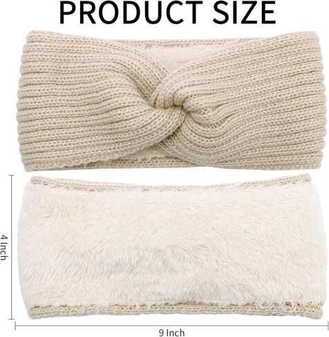 عصابات رأس شتوية من شاناكو للنساء، عصابة رأس لتدفئة الأذن للنساء، عصابة رأس شتوية متماسكة، عصابات رأس سميكة للنساء، أغطية رأس دافئة غامضة، أغطية الأذن، إكسسوارات الشتاء للنساء والفتيات، أسود كاكي in Kuwait