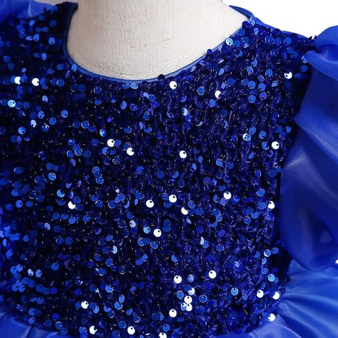 DreamHigh Little Girls Sequined Party Ball Dress Big Bow Headband Special Party Prom Dress in Saudi Arabia