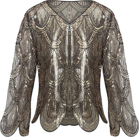 BABEYOND 1920s Sequin Shawl Wraps Gatsby Beaded Evening Cape Bridal Bolero Shrug in Kuwait