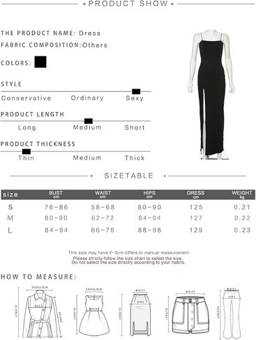 فستان DOUCIU نسائي بحزام سباغيتي بحاشية صلبة وفتحة عالية وفساتين ضيقة in Kuwait