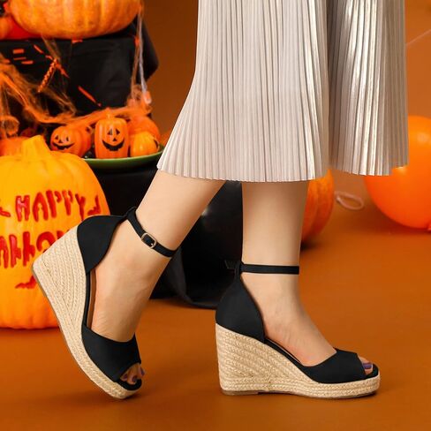 Allegra K Women's Espadrille Platform Ankle Strap Wedge Heel Sandals in Saudi Arabia