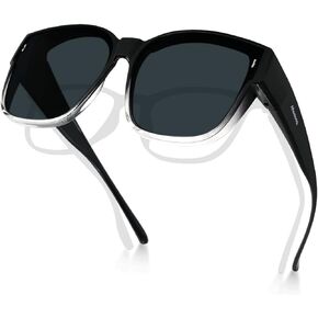 Meeloog Large Polarized Fit Over Glasses Sunglasses For Women Men, Oversized Trendy Square Shades For Driving Riding MST0110 in Kuwait