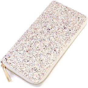 محفظة RIAH FASHION Rainbow Glitter بسحاب حول مجموعة MYS - محفظة بمقبض بسحاب واحد مع فتحات للبطاقات (قوس قزح - ذهبي) in Kuwait