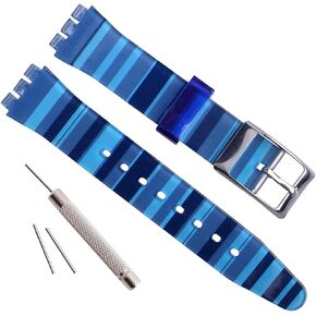 GreenOlive Silver Plated Stainless Steel Buckle Waterproof Silicone Rubber Watch Strap Watch Band