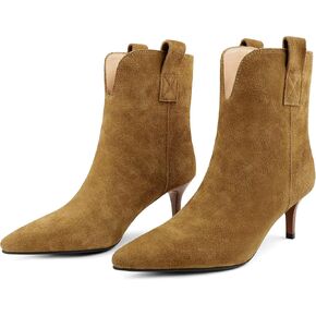 Dance&Style Women's 2.36 Inches Kitten Heels Shoes Leather Suede Ankle Boots Retro Winter Boots in Kuwait
