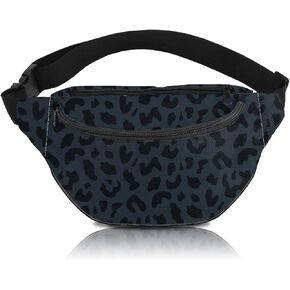 BHAHB Fanny Pack حزام حقيبة كروسبودي حقيبة بوم حقيبة الخصر مع 2 جيوب بسحاب للنساء حزمة الخصر للمشي لمسافات طويلة والجري والسفر وركوب الدراجات وعارضة الأزرق الأسود الأرجواني نمط الفهد الفهد in Kuwait