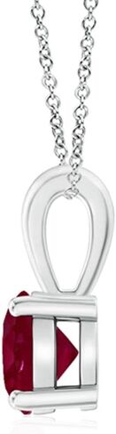 Angara Natural Ruby Classic Round Solitaire Pendant Necklace in 14k Solid Gold for Women, Girls with 18" Chain | July Birthstone Jewelry Gift for Her in Saudi Arabia