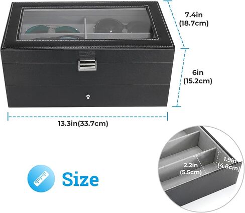 ProCase Sunglass Organizer Bundle with 6 Slots Watch Box with Drawer in Saudi Arabia