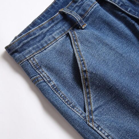 بنطال جينز LONGBIDA للرجال ذو قصة مريحة وكلاسيكية مستقيمة الساق in Kuwait